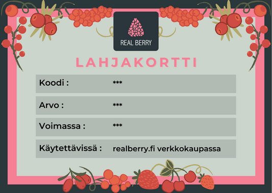 Osallistu lahjakortin arvontaan seuraamalla Real Berryä somessa 